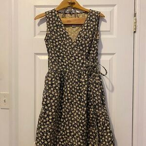 Vintage 90s Calvin Klein Flower Wrap Dress